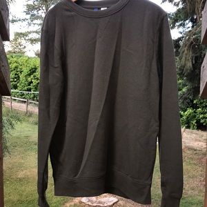 Army green crew neck  sweater